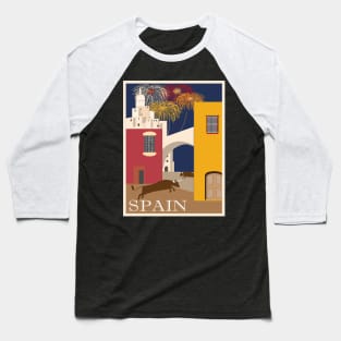 Vintage Travel To Spain Ad Baseball T-Shirt